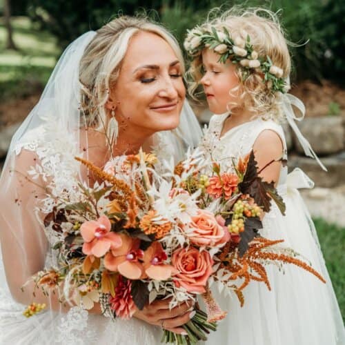 Bride and Flower girl head wreath